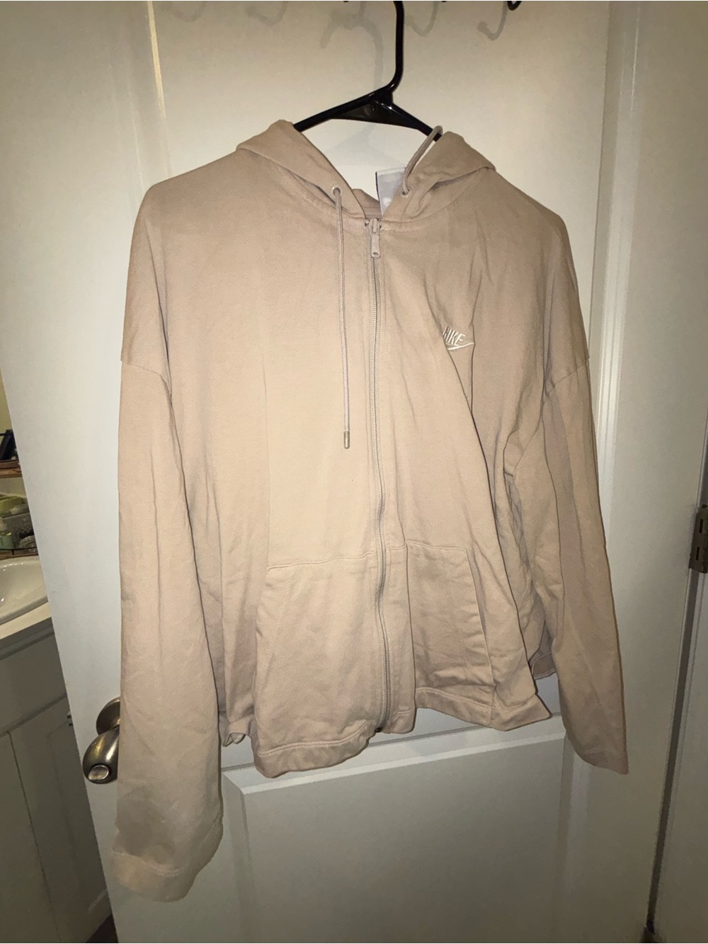 Nike Women's Zip-Up Hooded Jacket in Beige